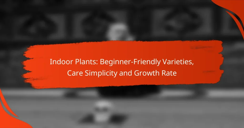 Indoor Plants: Beginner-Friendly Varieties, Care Simplicity and Growth Rate