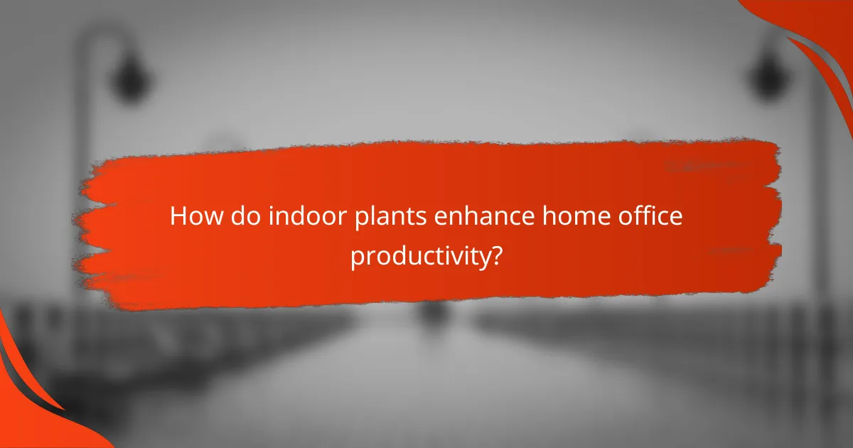 How do indoor plants enhance home office productivity?