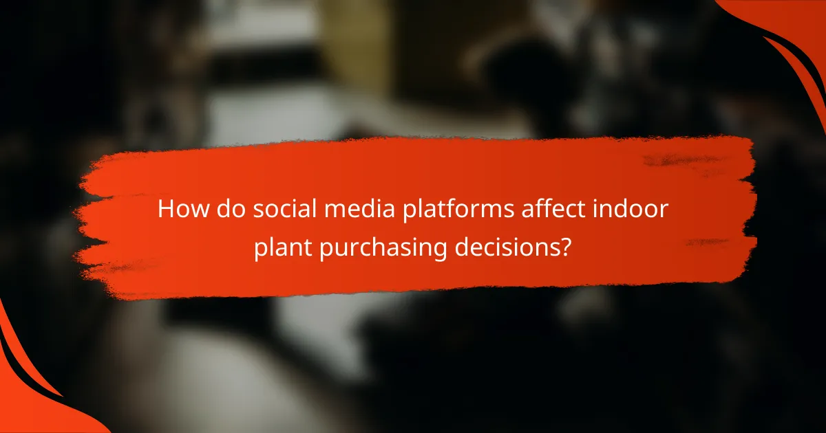 How do social media platforms affect indoor plant purchasing decisions?