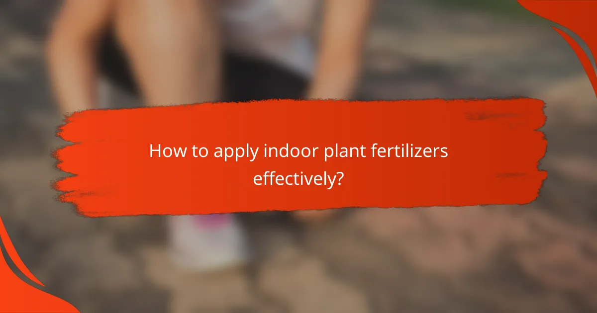 How to apply indoor plant fertilizers effectively?