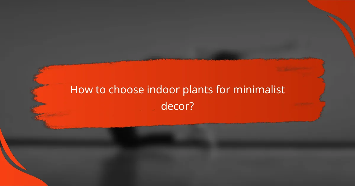How to choose indoor plants for minimalist decor?