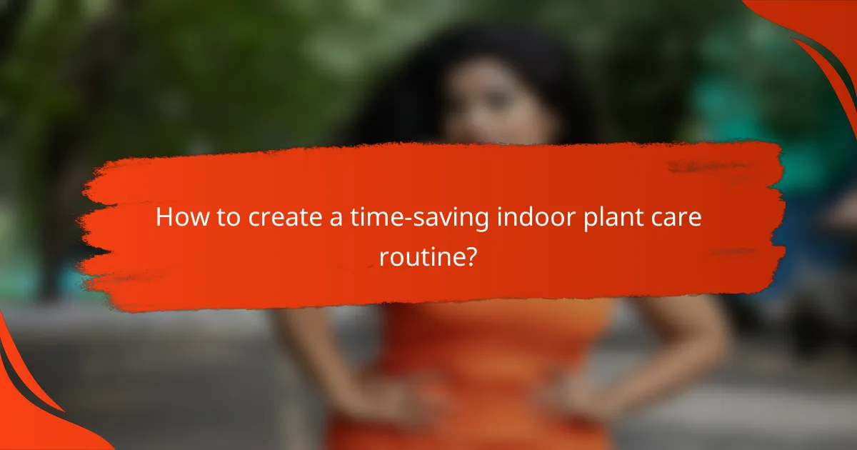 How to create a time-saving indoor plant care routine?