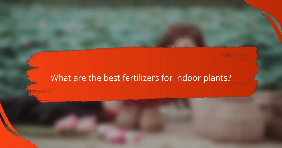 What are the best fertilizers for indoor plants?