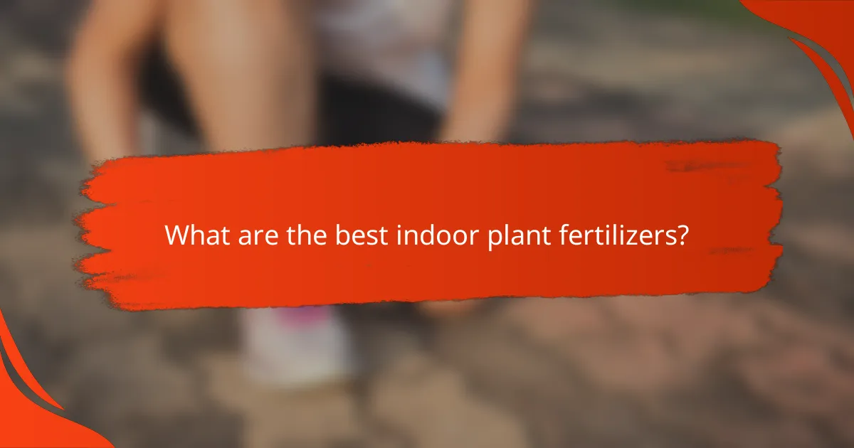 What are the best indoor plant fertilizers?