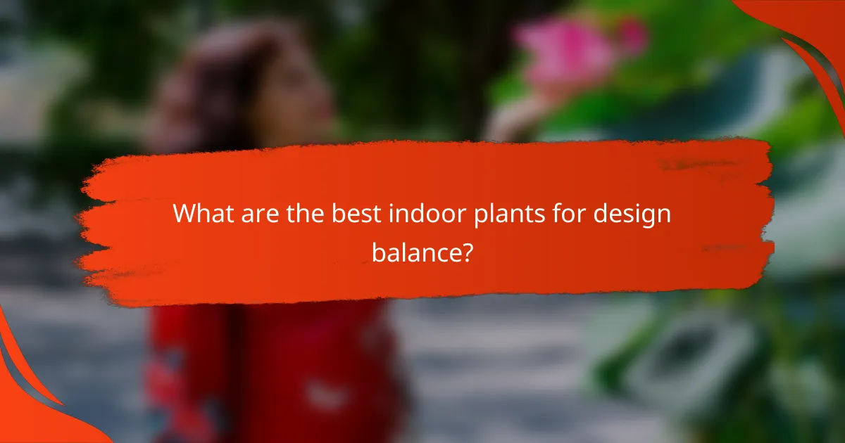 What are the best indoor plants for design balance?