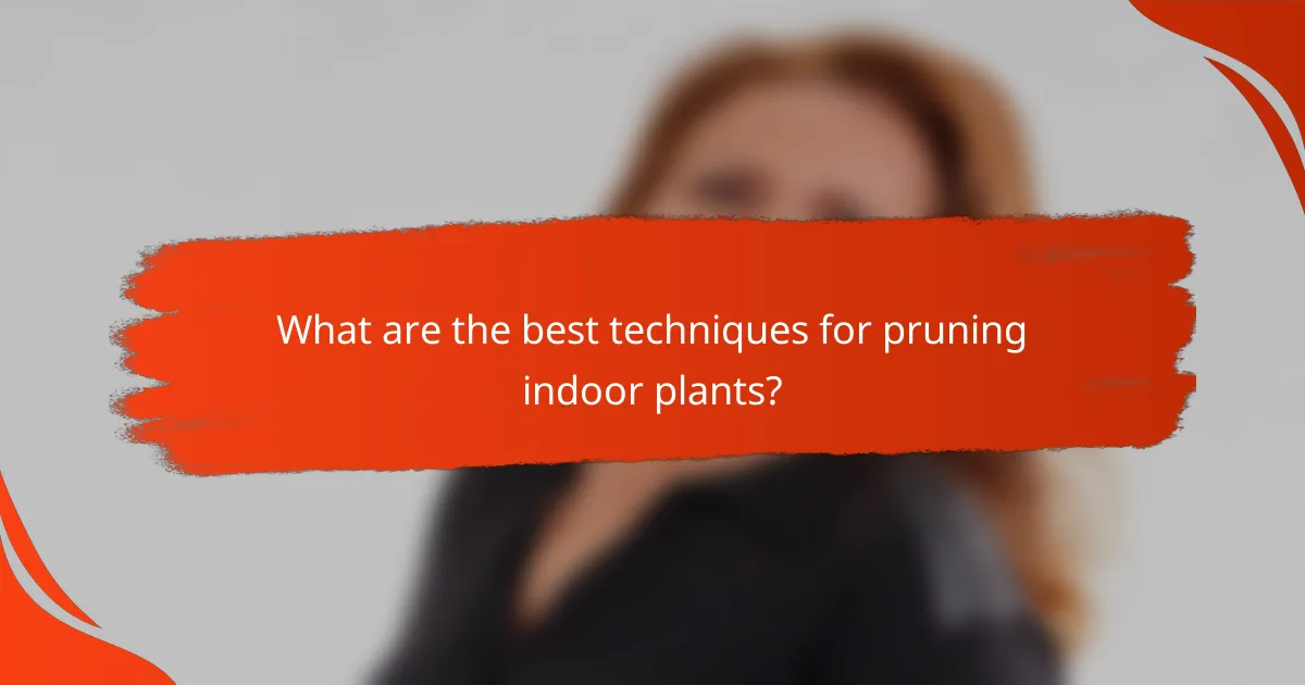 What are the best techniques for pruning indoor plants?