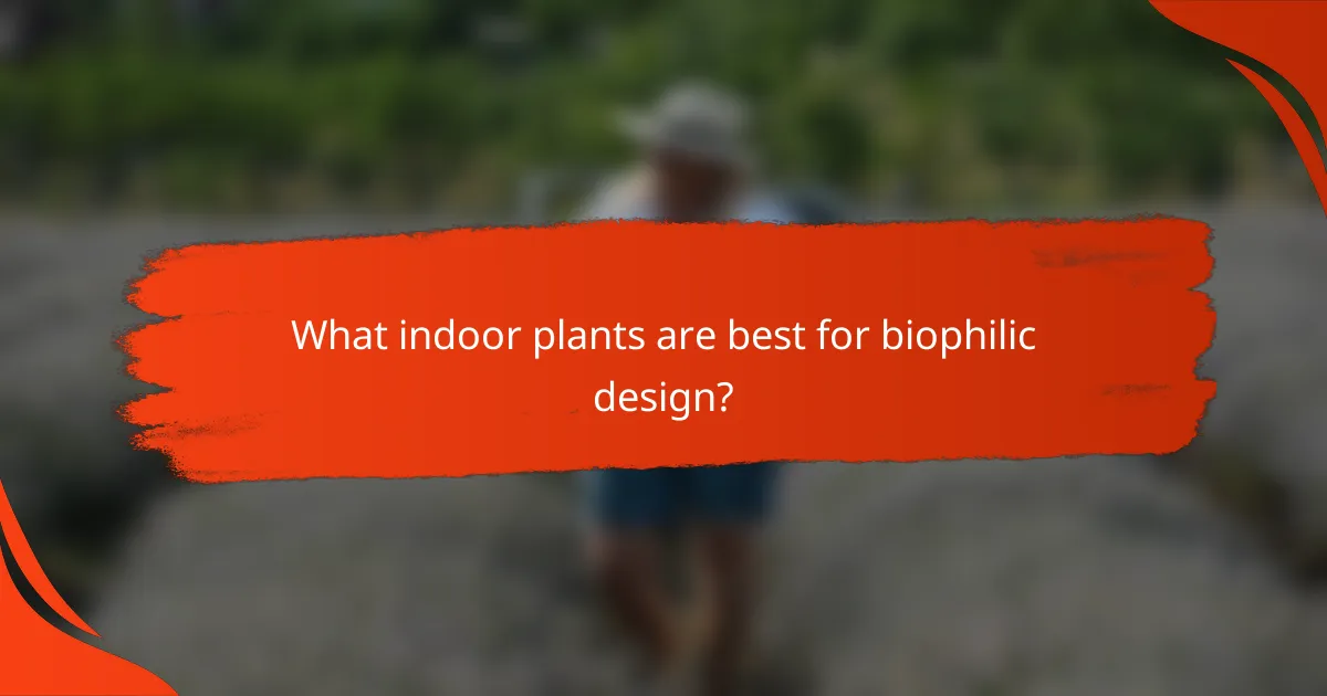 What indoor plants are best for biophilic design?