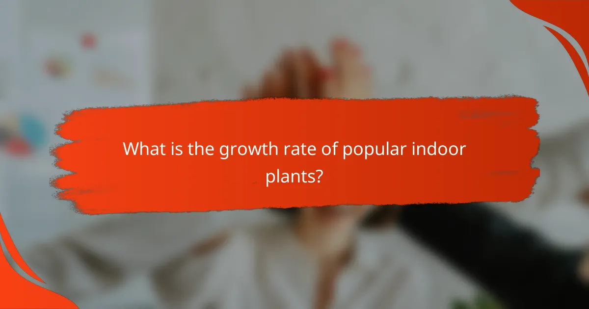 What is the growth rate of popular indoor plants?