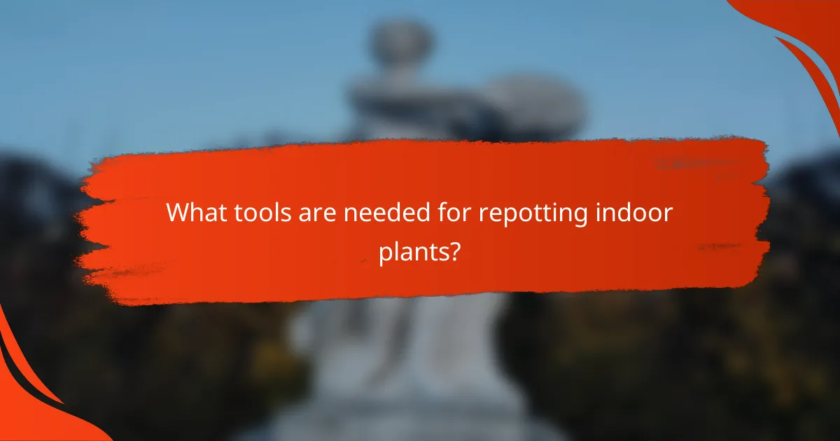 What tools are needed for repotting indoor plants?