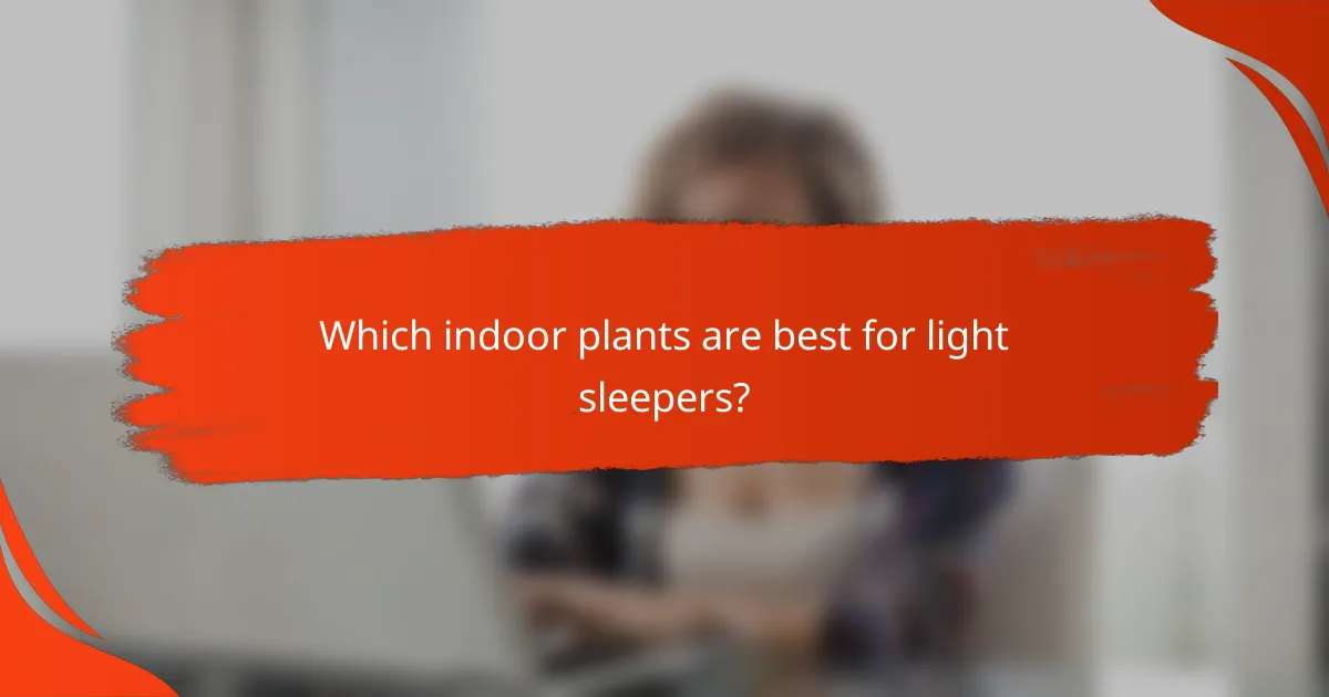 Which indoor plants are best for light sleepers?